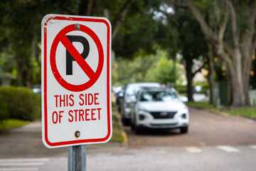 No parking street sign