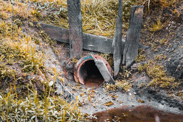 Irrigation system in rice plantation.