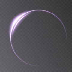 Glowing neon semicircle. Light effect round light line. Luminous semicircle. PNG. eps vector