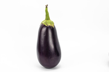 Eggplant isolated, two eggplants, three eggplants, no one, copy space, macro, studio lighting, negative space, organic eggplant, fresh, white background, ripe, eggplant cut out, raw purple eggplant 