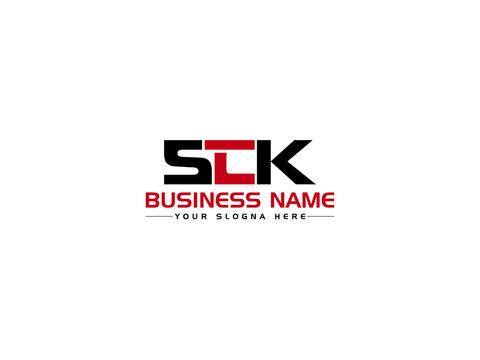 Modern SCK Logo Icon Design, Creative SC s c k Logo Letter Vector Art With Colorful Three Letter Icon Design For Brand Identity