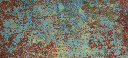 Fototapeta na wymiar Old worn rusted metal texture. Metallic rustic urban texture wall background