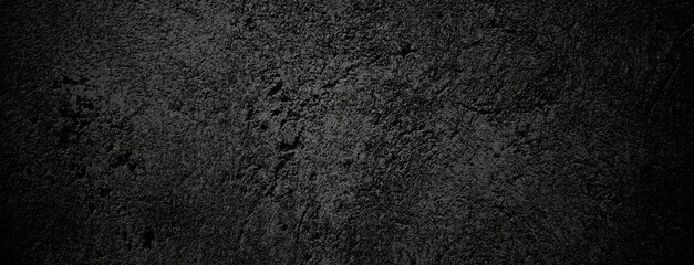 Fototapeta na wymiar Vintage Black wall texture for design. Black concrete background for your text or image.