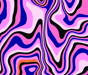 Abstract op-art trippy background with warped acid neon lines.
