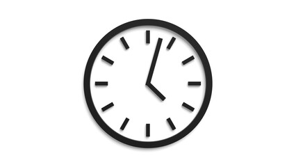 minimalist clock isolated on white 3d representation