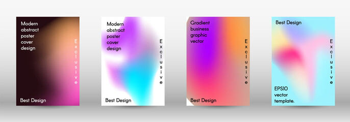 Fototapeta premium Set for liquid on colorful background. Bright mesh blurred pattern in pink, blue, green tones. Fashionable advertising vector in retro for book, annual, mobile interface, web application.