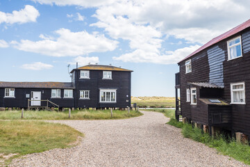 Black fishing huts