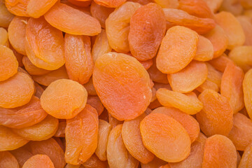 Dry candied apricot close-up. Dried apricots.