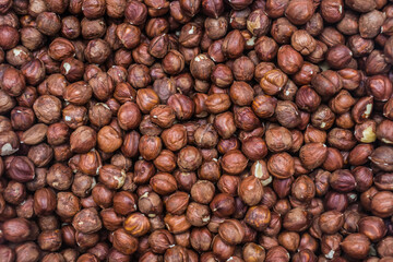 Nut hazelnut close-up as a background