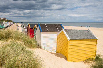 Colourful beach huts at Southwold