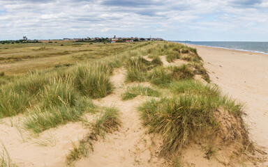 Southwold seen over the sand dunes