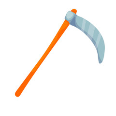 Sharp scythe .Cartoon vector graphic.