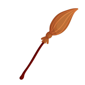 Witch broom . Cartoon vector graphic.