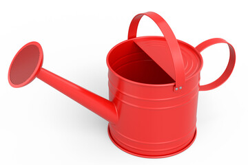Watering can on white background. 3d render concept of gardening equipment tools