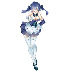 Cute fashionable  girl. Digital illustration.