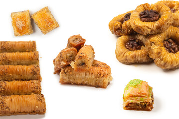 Tasty baklava isolated on white background.