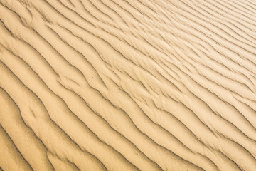 Clean pattern of fine sand on a sand beach
