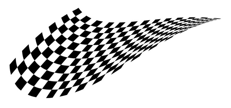 Checkered flag. Signaling on the race track. fabric texture with cubes, background for presentations and start pages.
