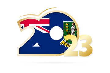 Year 2023 with British Virgin Islands Flag pattern.