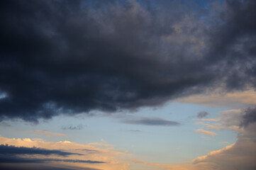 Scenic view of clouds on sky during sunset 