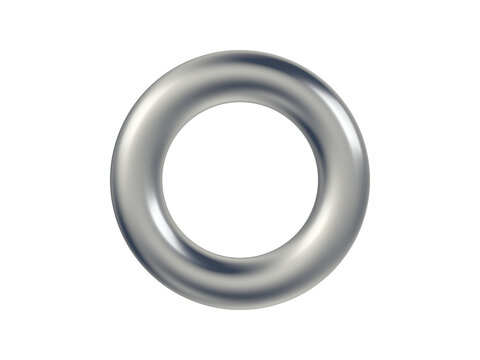Metal torus isolated on white background. 3d illustration.