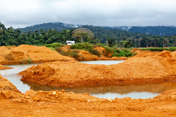 Gold field, Wittikreek, Lake Brokopondomeer, Suriname, South America