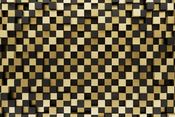 abstract background. a chessboard consisting of small white black and brown cubes. 3d rendering. 3d illustration