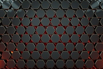 Fototapeta premium abstract background consisting of patterns of hexagons lying in the form of a fallen domino in gray. 3d rendering. 3d illustration