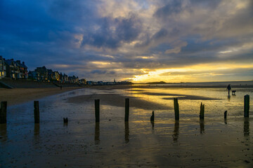 Fototapeta premium Coucher de soleil à Saint-Malo