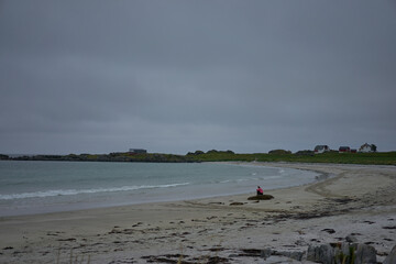 Cloudy beach on the lofoten islands
