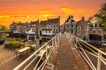 Fototapeta na wymiar Medieval architecture in Appingedam Netherlands