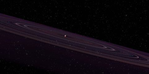 § D Illustration einem Super Saturn, man hat beweise, dass es solche Ungetüme im Weltall gibt. © Adis