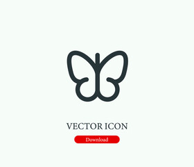 Butterfly vector icon. Symbol in Line Art Style for Design, Presentation, Website or Mobile Apps Elements, Logo.  Butterfly symbol illustration. Pixel vector graphics - Vector