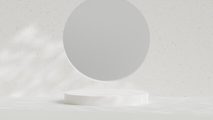 3d Rendered of Minimalistic Circular Geometric Podium or Pedestal with White Hole See Through Background Suitable for Product Display