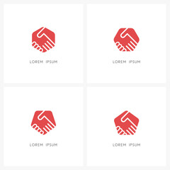 Handshake business logo set - deal and agreement symbol