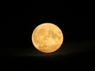 Full moon low in the sky
