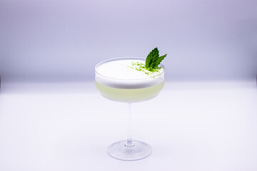 cocktail with lime and mint