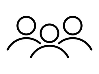 Group of 3 people thin line icon