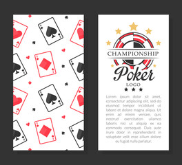 Poker Card Games Banner Design as Casino and Gambling Vector Template