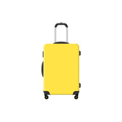 suitcase for travel with wheels and retractable handle, travel suitcase, vector illustration