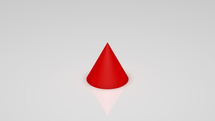 Fototapeta premium 3d rendering, a red cone on a white background