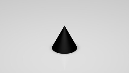 3d rendering, a black cone on a white background