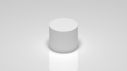 3d rendering, a white cylinder on a white background