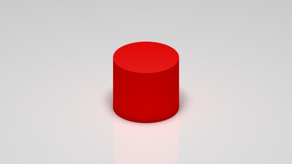 3d rendering, a red cylinder on a white background