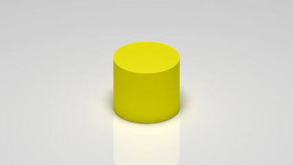3d rendering, a yellow cylinder on a white background