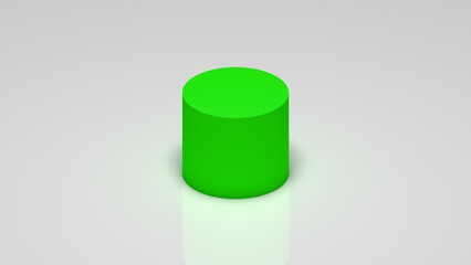 3d rendering, a green cylinder on a white background