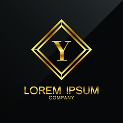 Letter Y logo Alphabet logotype gold vector design