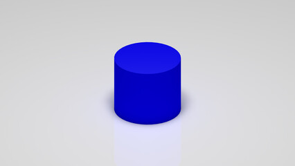 3d rendering, a blue cylinder on a white background