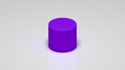 3d rendering, a violet cylinder on a white background