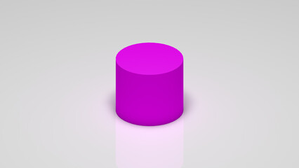 3d rendering, a pink cylinder on a white background